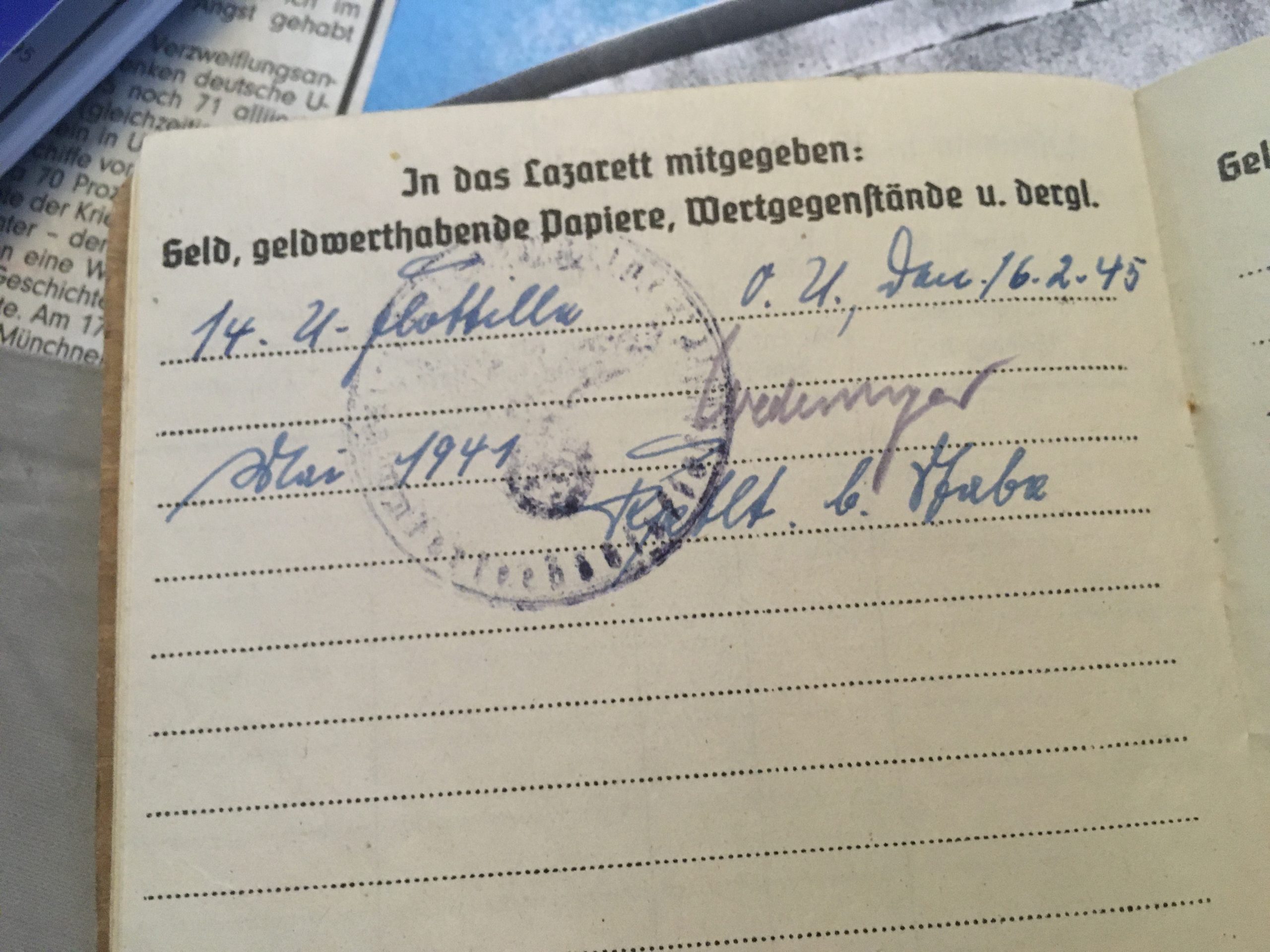 Soldbuch group Leutnant U-Boat service U-293 Kapitänleutnant - Image 26