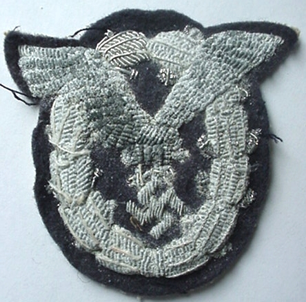 Hand embroidered pilots badge for officers Flugzeugführer