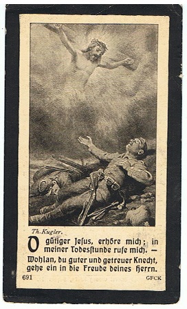 Obituary card 25.Infanterie-Regiment Avocourt France 1916 - Image 2