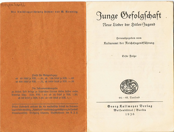 HJ song book 1936 Junge Gefolgschaft - Image 2