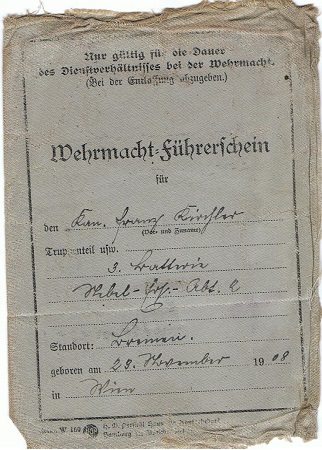 Drivers license Kanonier Werfer-Ersatz-Abteilung 2 Bremen