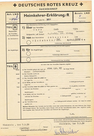 Red cross enquiry 5.SS-Division Wiking KIA 1945 Hungary