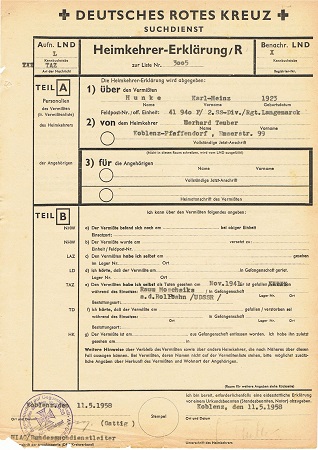 Red cross enquiry 2.SS Division Das Reich Regiment Langemark