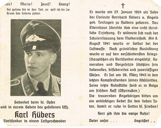 Bordfunker Luftwaffe Unteroffizier 1945 Balga Eastern Prussia