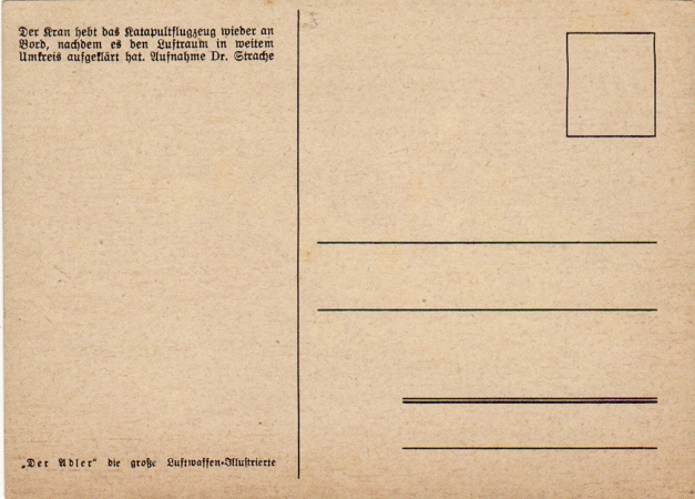 Post card Luftwaffe Der Adler Recco. plane - Image 2