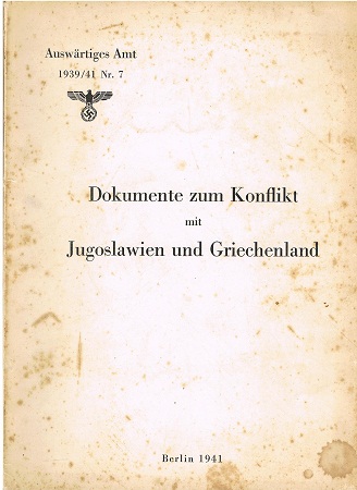 Documents Ministry foreign affairs Berlin 1941