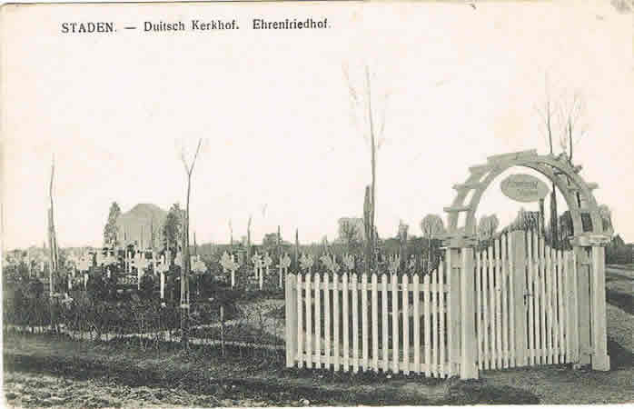 Postcard war cemetery Ehrenfriedhof Staden Flandern Belgium