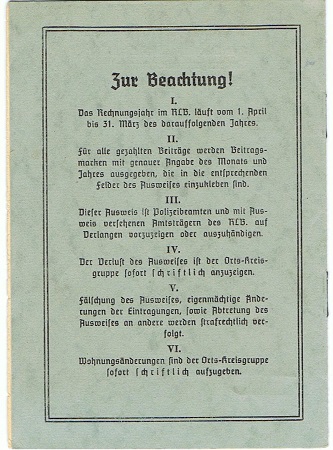Luftschutz memberships pass Bensberg Landesgruppe Rheinland - Image 4