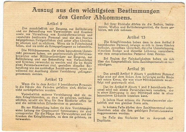 Permit Red Cross armband Luftwaffe dentist 1945 Unterarzt - Image 2