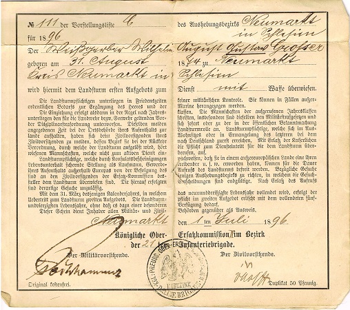 Militärpass 1915 and Landsturm-Schein Infanterie-Regiment 11 - Image 3
