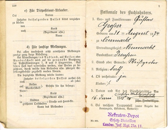 Militärpass 1915 and Landsturm-Schein Infanterie-Regiment 11 - Image 4