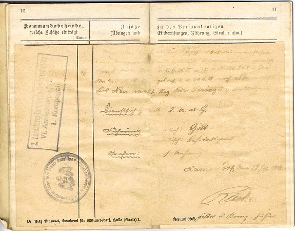 Militärpass 1915 and Landsturm-Schein Infanterie-Regiment 11 - Image 6