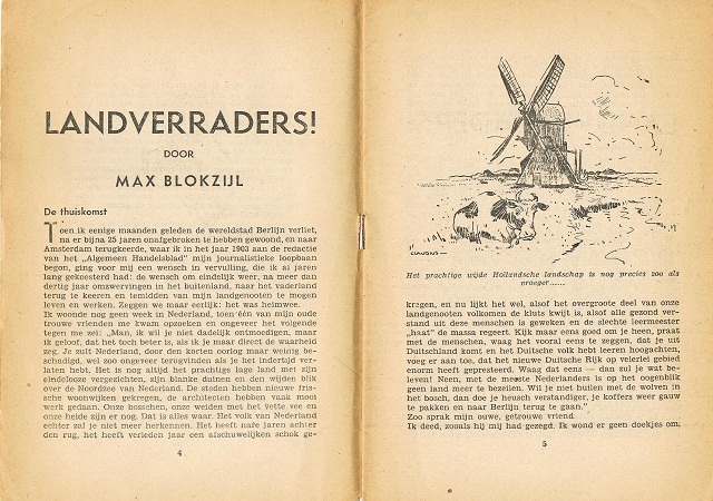 Land-verraders Max Blokzijl Dutch NS propaganda booklet 1942 - Image 2