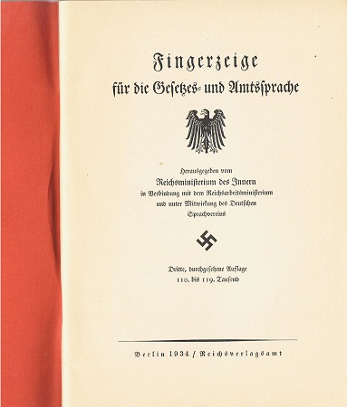 Fingerzeige für die Gesetzes- und Amtsprache Berlin 1934 - Image 2