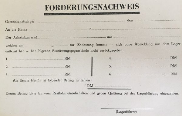 Documents foreign workers Luftwaffe airfield Florennes Belgium - Image 4