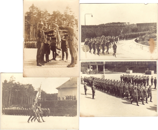 Lot 4 large photos Luftwaffe ceremony musicians flag etc.