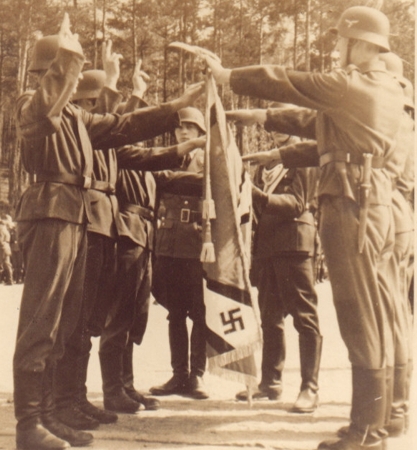 Lot 4 large photos Luftwaffe ceremony musicians flag etc. - Image 2