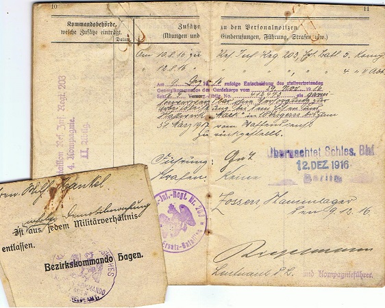 WW1 military pass Grenadier Infantry Eastern front 1916 - Image 5