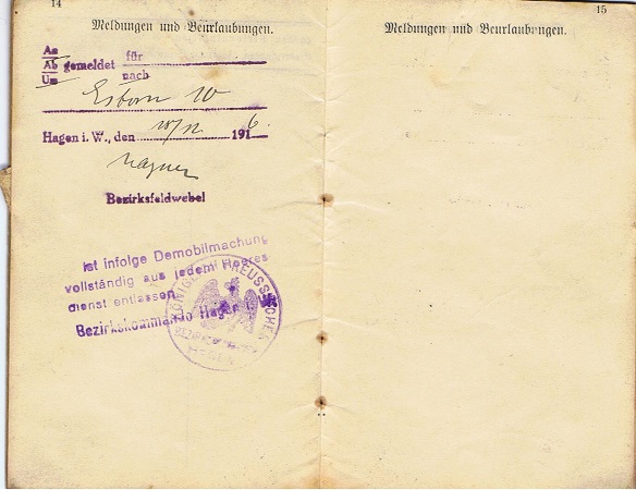 WW1 military pass Grenadier Infantry Eastern front 1916 - Image 6
