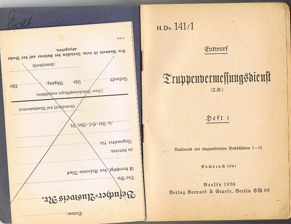 H.Dv.141/1 Truppen vermessungsdienst 1941 Artillery - Image 2