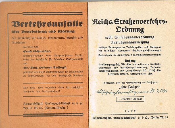 Traffic regulations 1935 Reichs Strassen Verkehrs Ordnung - Image 2