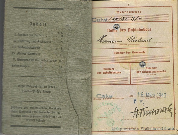 Wehrpass 1940 masseur Augsburg - Image 2