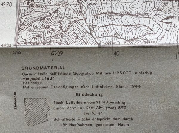 Map Heereskarte 1944 Massello Italy - Image 4