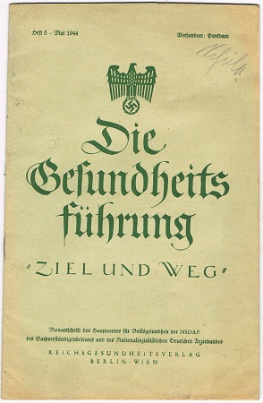 Die Gesundheits-Führung NSDAP medical magazine May 1944