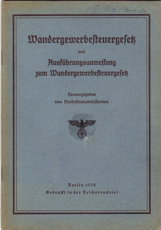 Reichs Finanz Ministerum tax manual 1938