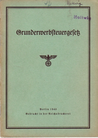 Reichs Finanz Ministerum tax manual 1940