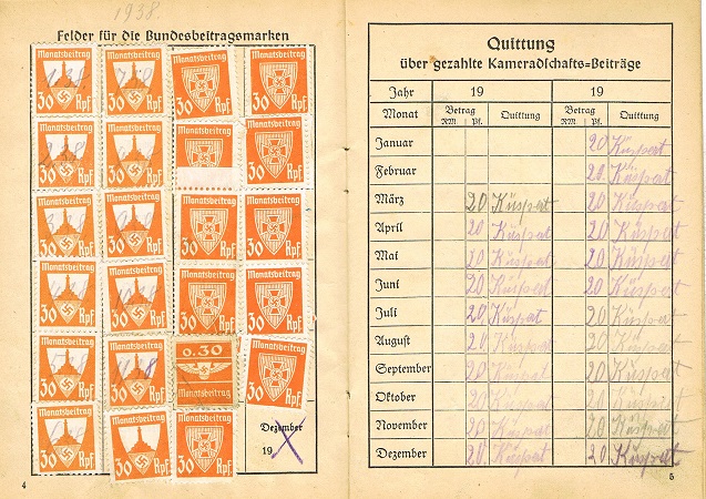 Memberships pass Kiefhäuserbund Selb 1936 #2 - Image 2