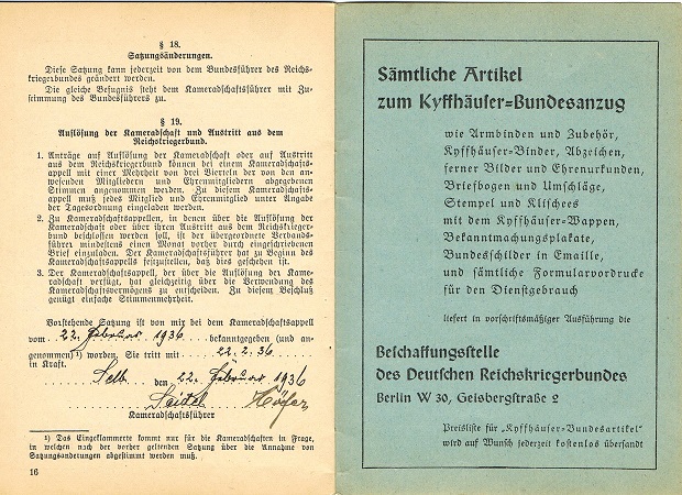 Memberships pass Kiefhäuserbund Selb 1936 #2 - Image 3
