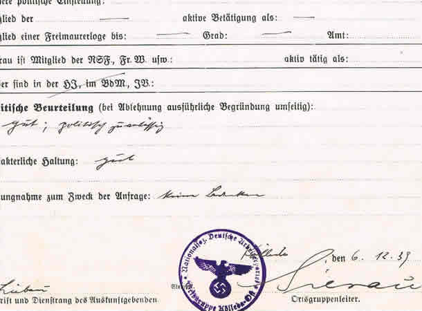 NSDAP political investigation Kreisleitung Eckartsberga 1939 - Image 3