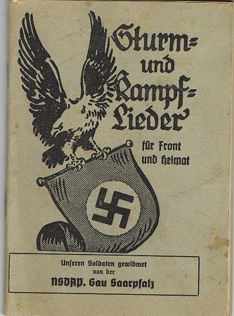 NSDAP Gau Saarpfalz song book 1940