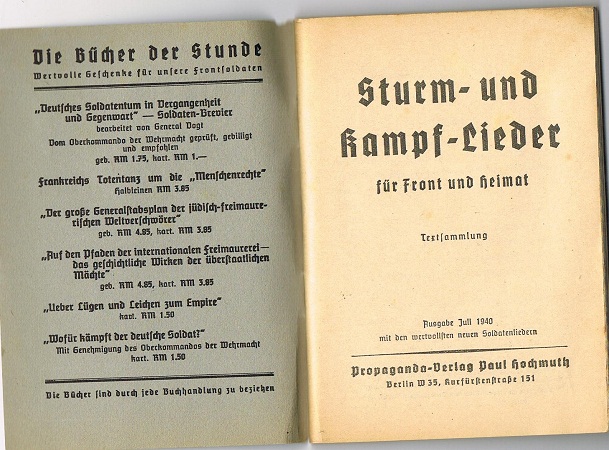 NSDAP Gau Saarpfalz song book 1940 - Image 2