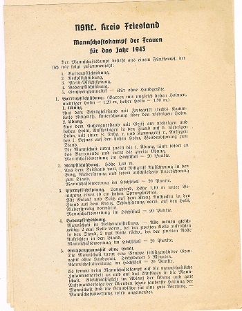 NSRL women sports contest regulations 1943