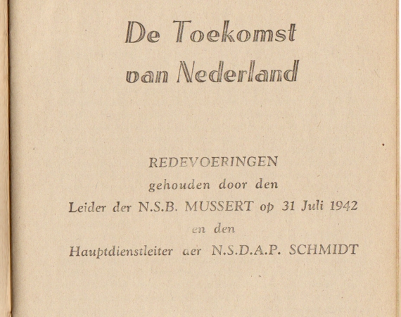 NSB booklet 1942 speech Anton Mussert / Dutch NS-Organisation - Image 2