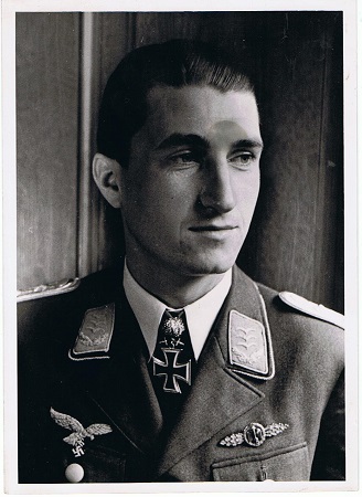Press photo Luftwaffe fighter pilot ace Walter Nowotny