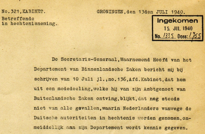 Dutch document concerning imprisonment and deportation 1940 - Image 2