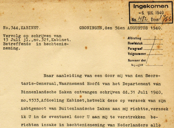 Dutch document concerning imprisonment 1940 - Image 2