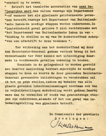 Dutch document regarding imprisonment of Dutch citizens 1941 - Image 2