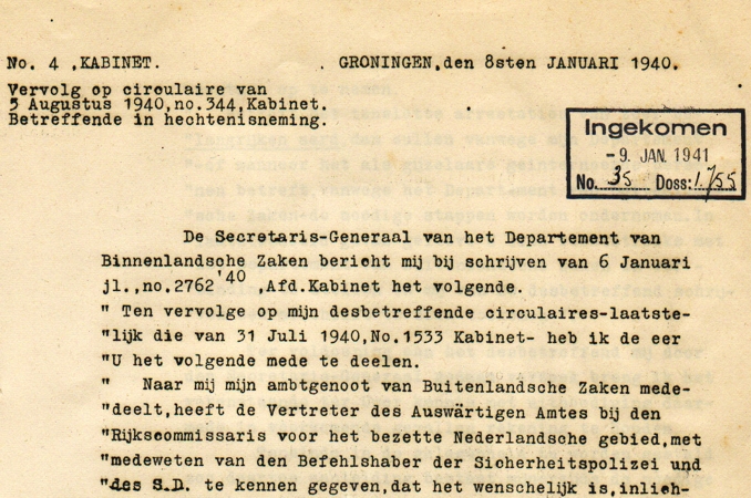 Dutch document regarding imprisonment of Dutch citizens 1941 - Image 3