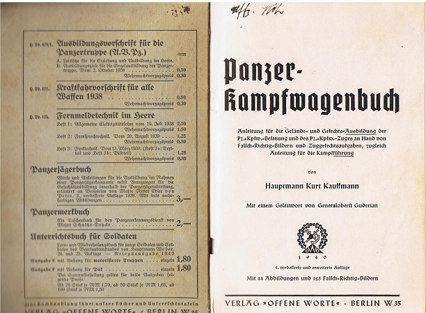 Panzer-Kampfwagenbuch 1940 Offene Worte Berlin - Image 2