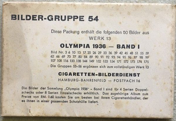 Spare cards package 50 pieces Olympia 1936 Band I Gruppe 54