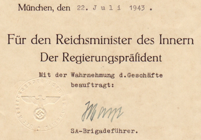 Promotion certificates Zugwachtmeister Gendarmerie 1942 1943 - Image 3