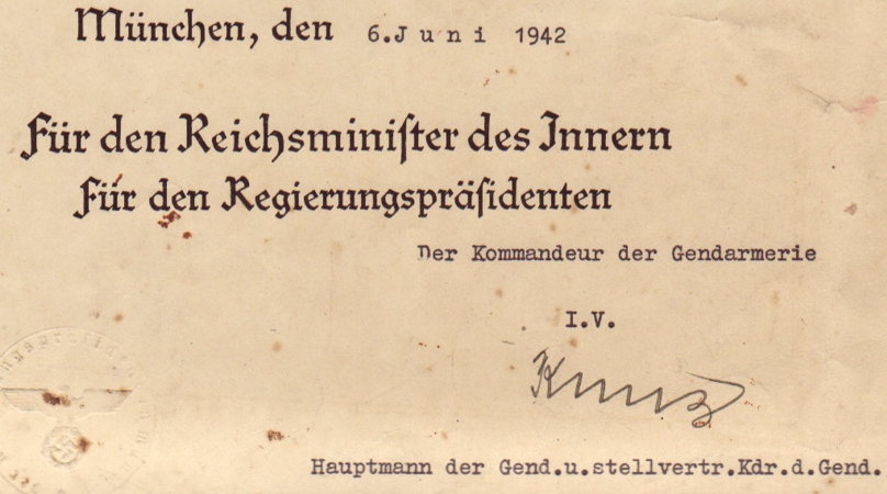 Promotion certificates Zugwachtmeister Gendarmerie 1942 1943 - Image 5