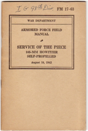 US-Army field manual 105mm howitzer self propelled 1942
