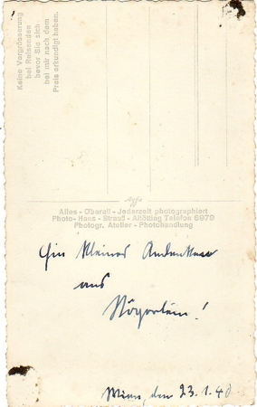 Postcard portrait soldier Wehrmacht Waffenrock 1940 - Image 2