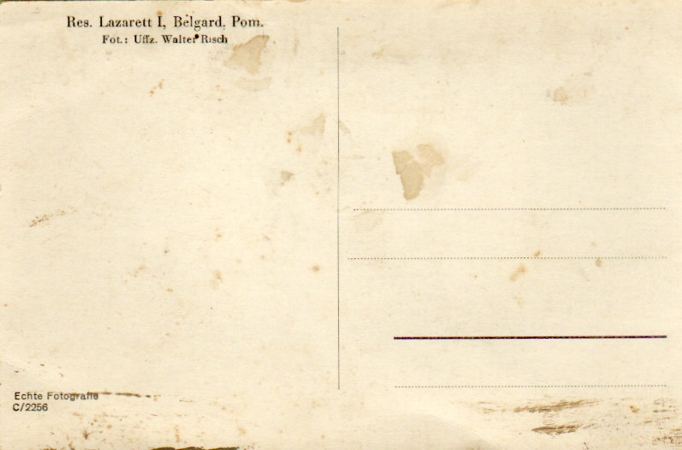 Post card military hospital Belgard Pommern Reserve Lazarett - Image 2
