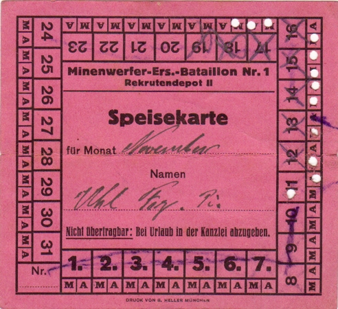 Cards Pionier Minenwerfer-Ers.-Batl.1 Munich 1918 - Image 2